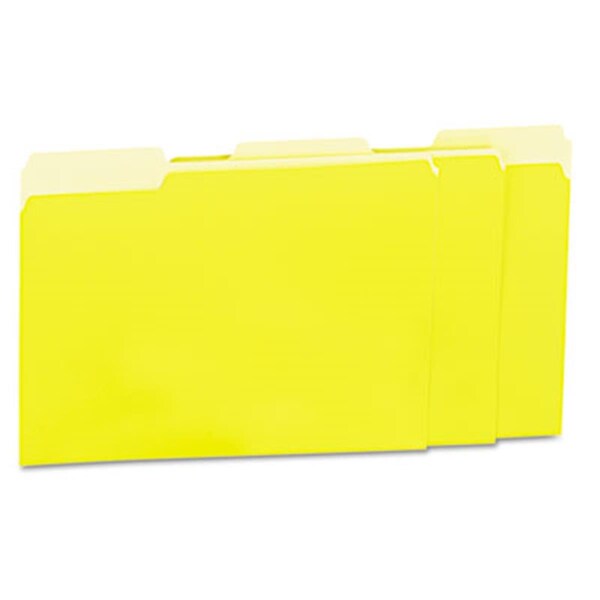 Coolcrafts Recycled Interior File Folders; .33 Cut Top Tab; Letter; Yellow, 100PK CO883726 - main